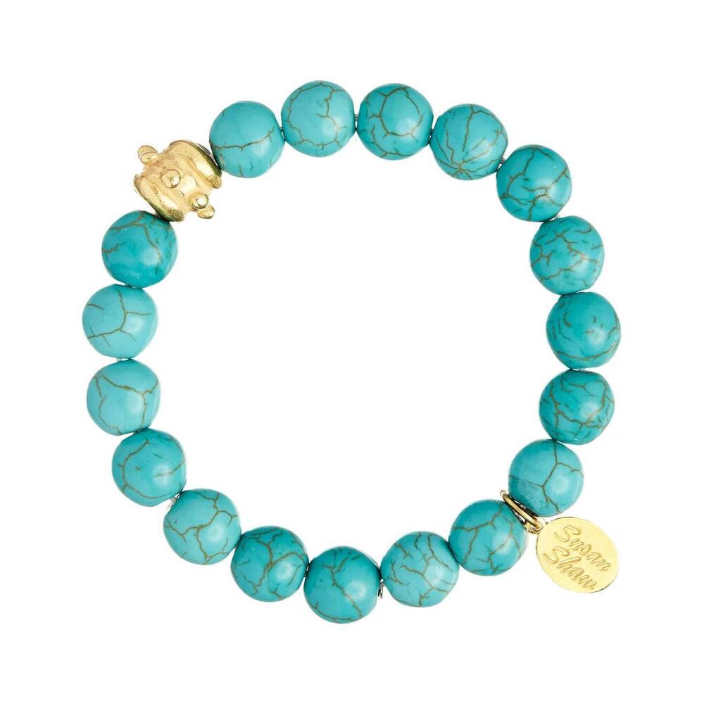 NEW SUSAN SHAW bailey stretch bracelet in turquoise